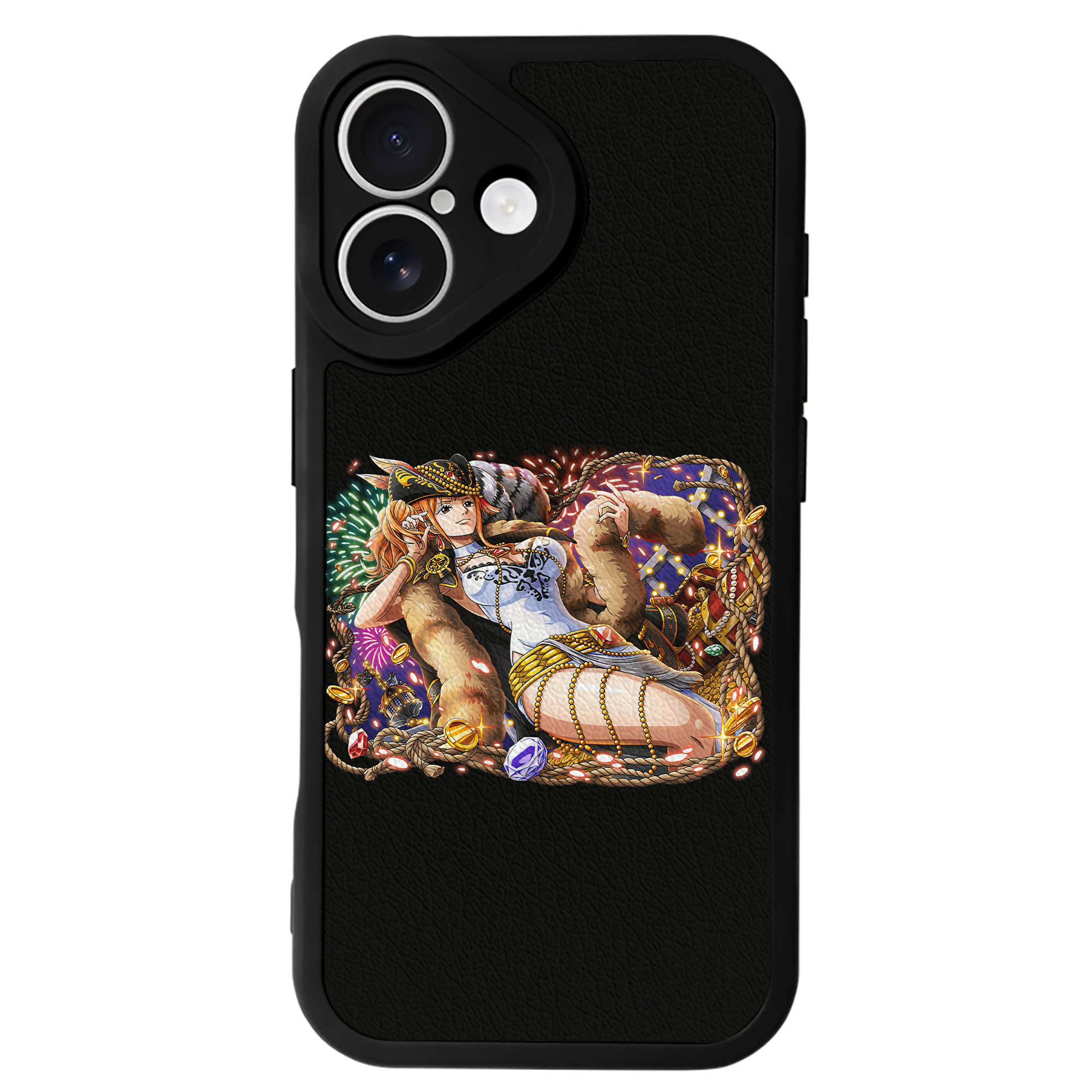 （画像用） ワンピース ナミ ONE PIECE Nami 【iPhone 16シリーズ対応】シリコンスマホケース（レザー調） 材質：シリコン